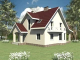 Загородный дом с эркером B-074