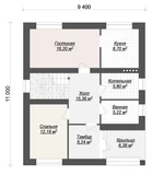 Проект дома размером 9 на 11 м B-037 B-037