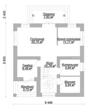 Проект узкого дома с террасой B-034 B-034
