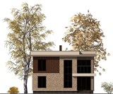 Проект дома B-029. Дом 2 этажа с плоской крышей B-029