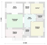 Проект дома B-027. Квадратный дом из блоков B-027