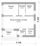 Проект бани в современном стиле G-076 G-076