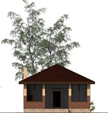 Проект хоз. постройки G-064. Кирпичная баня G-064