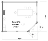 Проект летней кухни из бруса G-057 G-057