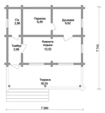 Проект бани из бревна G-021 G-021