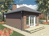Проект хоз. постройки G-085. Беседка из кирпича G-085