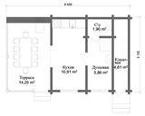 Проект хоз. постройки G-087. Деревянная летняя кухня G-087