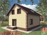 Проект дома B-301. Недорогой дом с мансардой B-301
