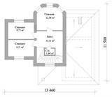 Проект дома B-300. Дом с гаражом 150 м B-300