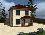 Проект дома A-105. Двухэтажный дом четыре спальни A-105