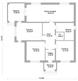 Проект дома B-312. Одноэтажный дом с террасой из кирпича B-312