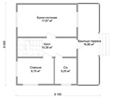 Проект дома A-108. Дом 8 на 8 A-108
