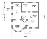 Проект дома B-140. Дом 15 на 13 одноэтажный B-140