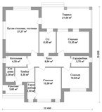 Проект дома B-314. Кирпичный одноэтажный дом B-314