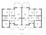 Проект дома E-034. Одноэтажный дом на две семьи E-034