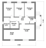 Проект недорогого дома до 100 м2 A-066 A-066