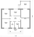 Проект дома 13 на 14 одноэтажный B-333 В-333